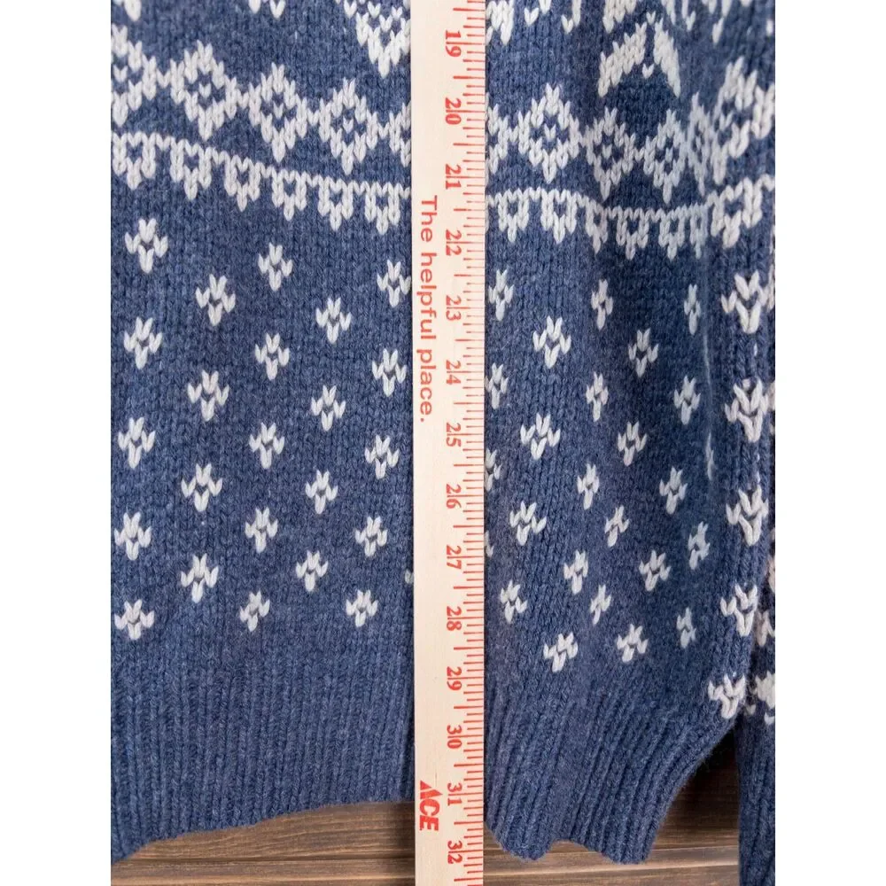 Vineyard Vines Chunky Snowflake Roll Neck Sweater Nordic Navy XL NWT Merino Wool